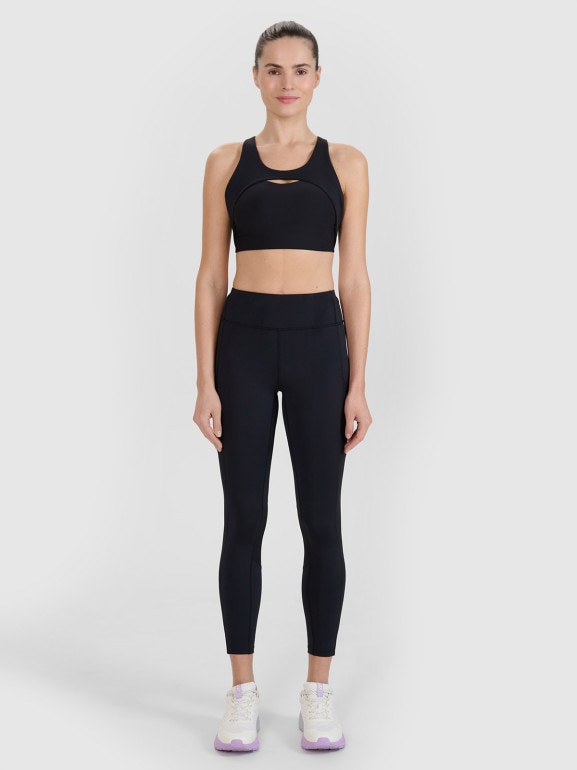 Damskie legginsy treningowe 4F 4FWSS25TFTIF304 - czarne