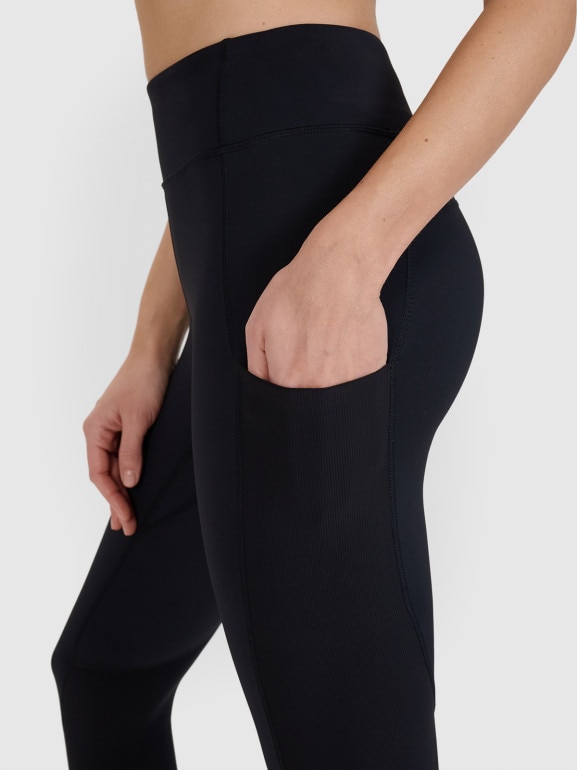 Damskie legginsy treningowe 4F 4FWSS25TFTIF304 - czarne