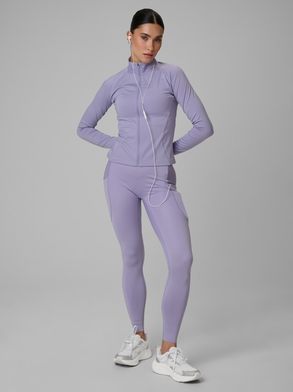 Damskie legginsy treningowe 4F 4FWSS26TFTIF397 - fioletowe
