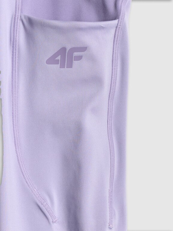 Damskie legginsy treningowe 4F 4FWSS26TFTIF397 - fioletowe