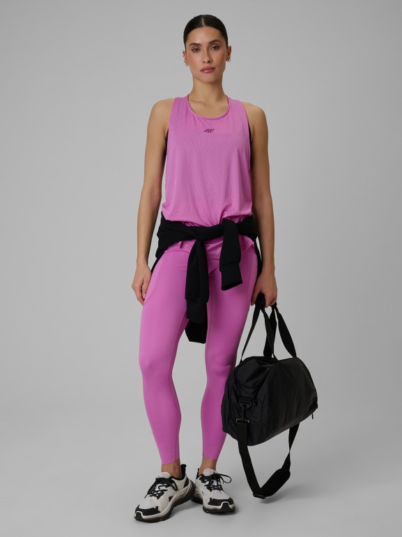 Damskie legginsy treningowe 4F 4FWSS26TFTIF397 - różowe