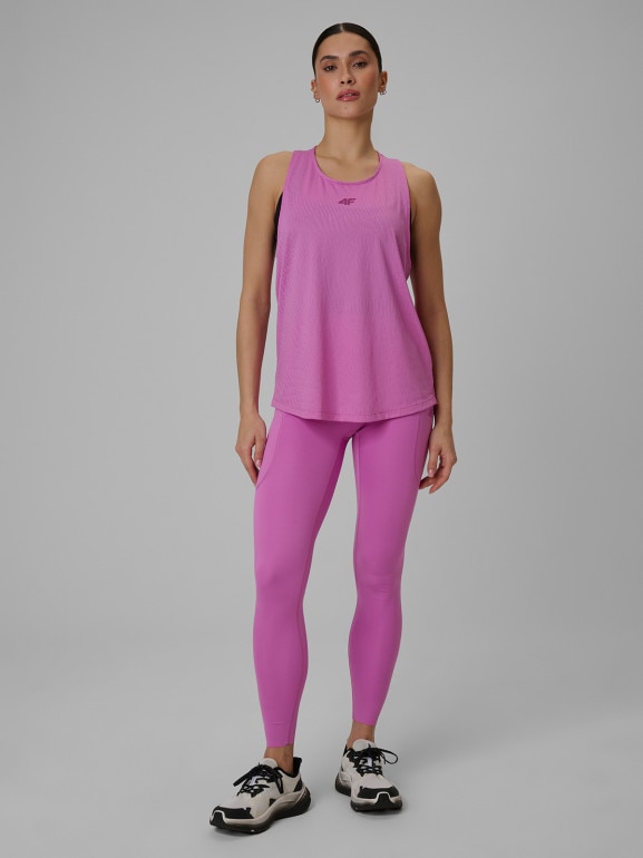 Damskie legginsy treningowe 4F 4FWSS26TFTIF397 - różowe