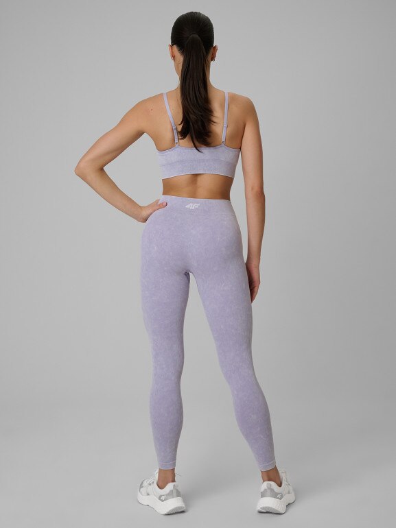 Damskie legginsy treningowe 4F 4FWSS26TFTIF399 - fioletowe