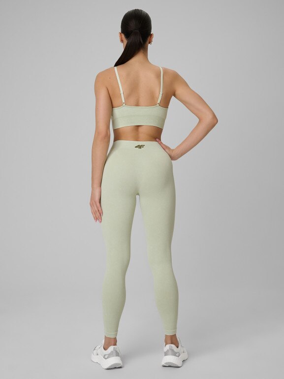 Damskie legginsy treningowe 4F 4FWSS26TFTIF399 - zielone