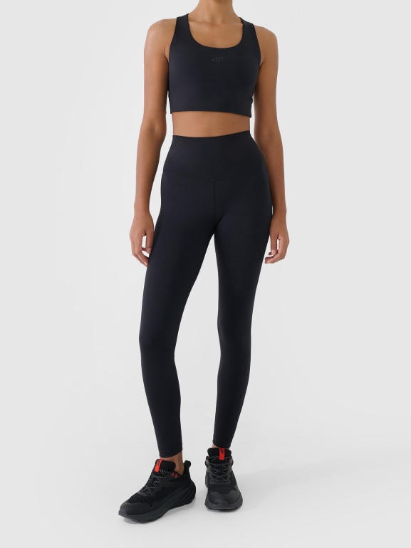 Damskie legginsy treningowe 4F 4FWSS26TFTIF418 - czarne