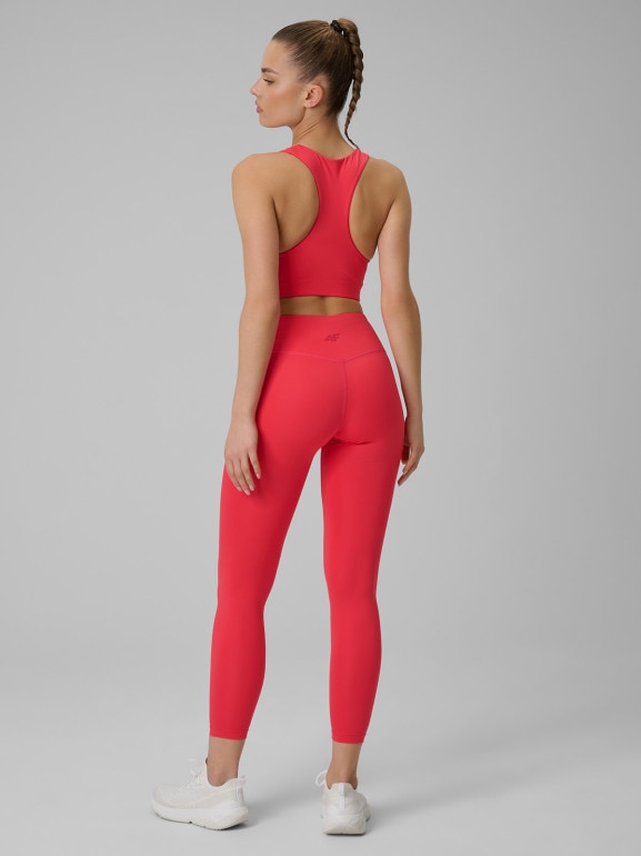 Damskie legginsy treningowe 4F 4FWSS26TFTIF418 - czerwone