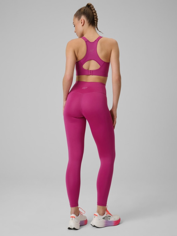Damskie legginsy treningowe 4F 4FWSS26TFTIF418 - różowe