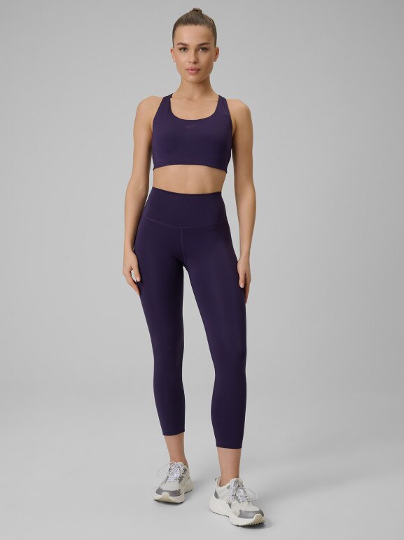 Damskie legginsy treningowe 4F 4FWSS26TFTIF419 - fioletowe