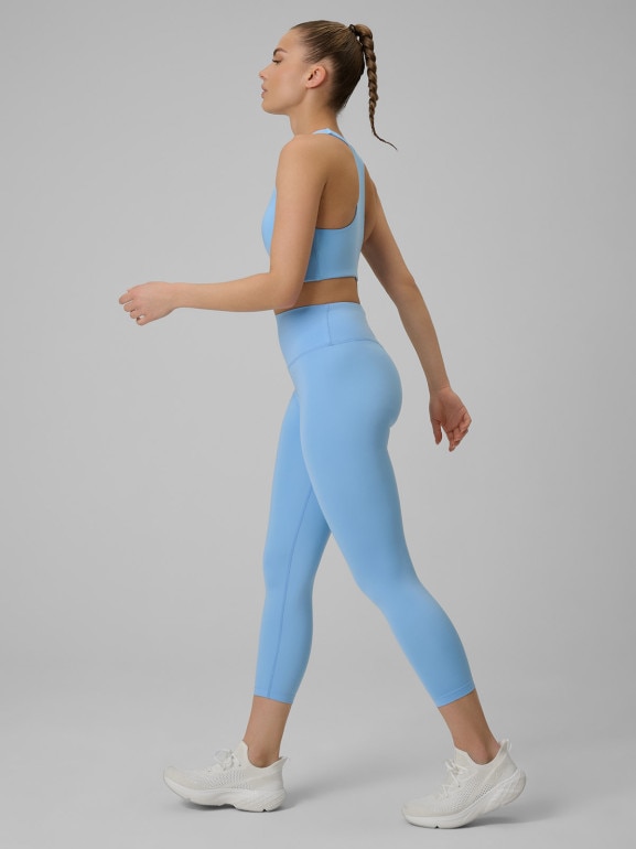 Damskie legginsy treningowe 4F 4FWSS26TFTIF419 - niebieskie