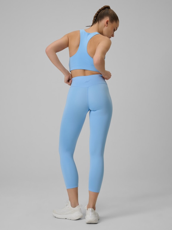 Damskie legginsy treningowe 4F 4FWSS26TFTIF419 - niebieskie