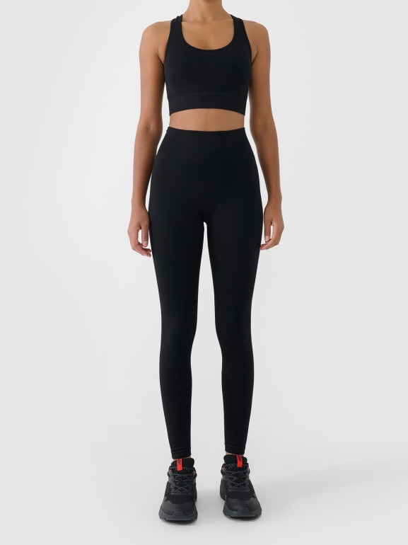 Damskie legginsy treningowe 4F 4FWSS26TFTIF420 - czarne