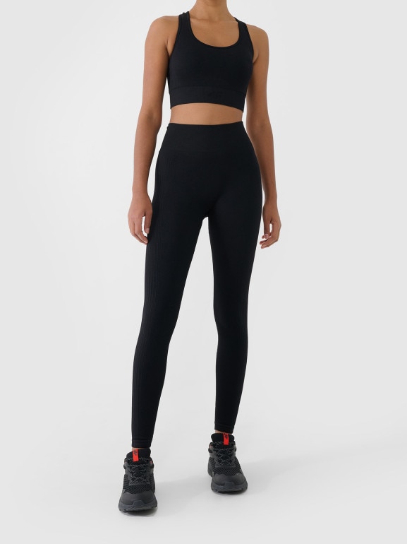 Damskie legginsy treningowe 4F 4FWSS26TFTIF420 - czarne