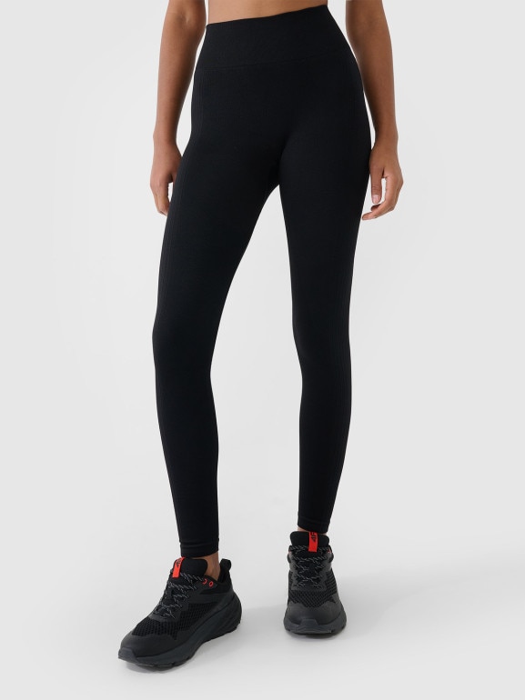 Damskie legginsy treningowe 4F 4FWSS26TFTIF420 - czarne