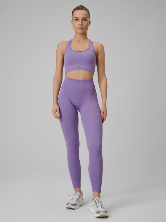 Damskie legginsy treningowe 4F 4FWSS26TFTIF420 - fioletowe