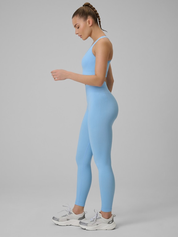 Damskie legginsy treningowe 4F 4FWSS26TFTIF420 - niebieskie