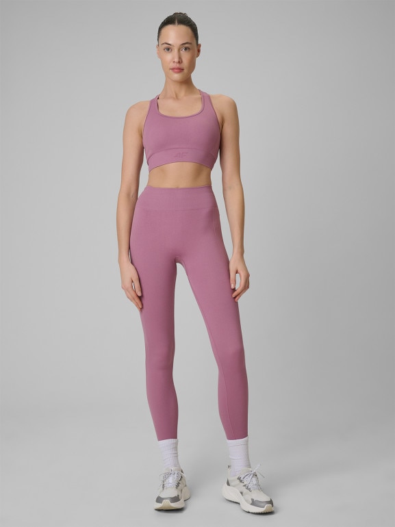 Damskie legginsy treningowe 4F 4FWSS26TFTIF420 - różowe