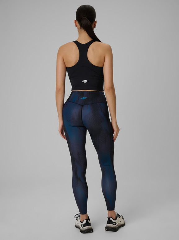 Damskie legginsy treningowe 4F 4FWSS26TFTIF454 - granatowe