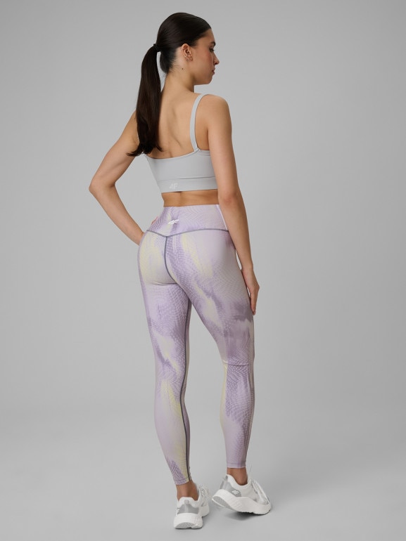 Damskie legginsy treningowe 4F 4FWSS26TFTIF454 - fioletowe