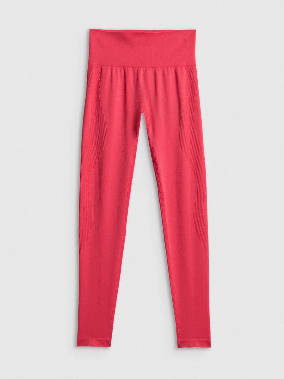 Damskie legginsy treningowe 4F 4FWSS26TFTIF457 - koralowe
