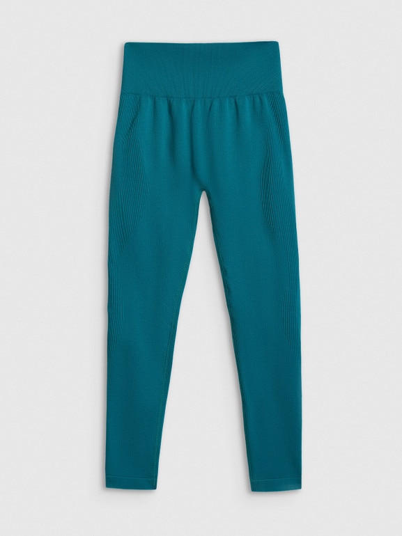 Damskie legginsy treningowe 4F 4FWSS26TFTIF457 - turkusowe