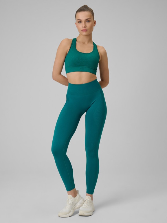 Damskie legginsy treningowe 4F 4FWSS26TFTIF457 - turkusowe