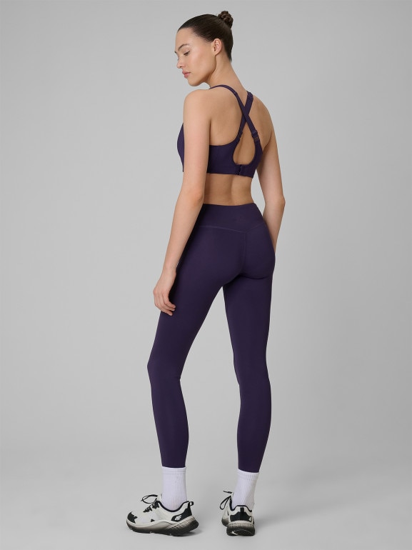 Damskie legginsy treningowe 4F 4FWSS26TFTIF458 - fioletowe