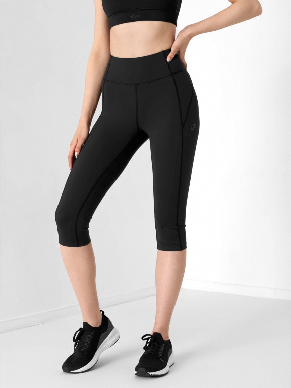 Damskie legginsy treningowe 4F NOSD4-SPDF310 - czarne