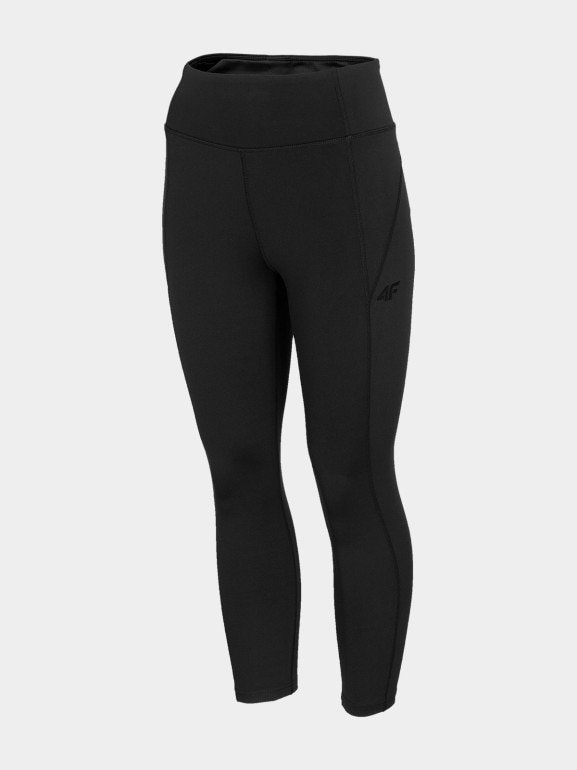 Damskie legginsy treningowe 4F NOSD4-SPDF312 - czarne