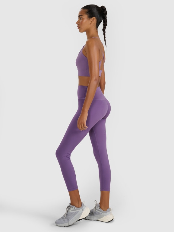 Damskie legginsy treningowe 7/8 4F 4FWAW25TFTIF361 - fioletowe