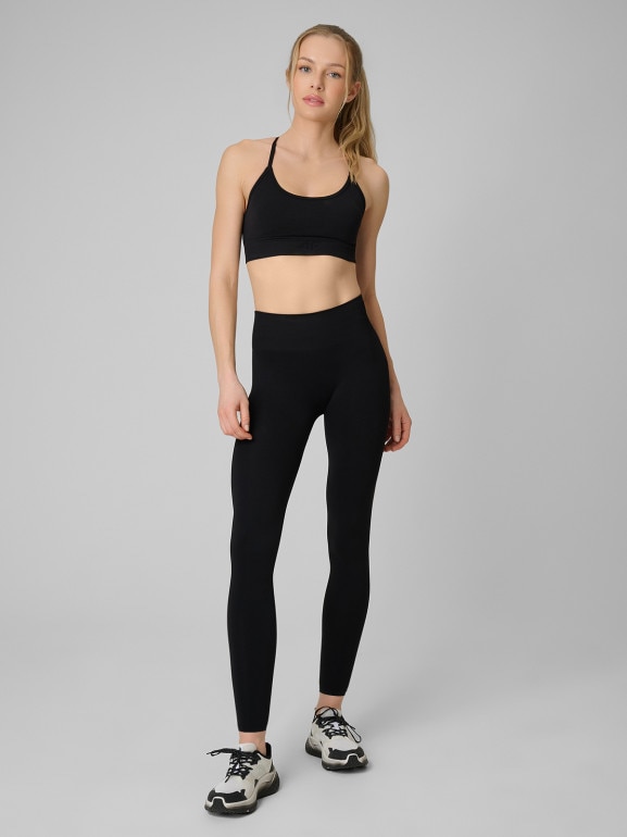 Damskie legginsy treningowe damskie 4F 4FRSS26TFTIF502 - czarne