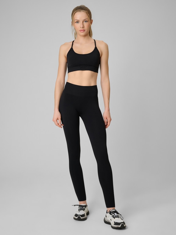 Damskie legginsy treningowe damskie 4F 4FRSS26TFTIF502 - czarne