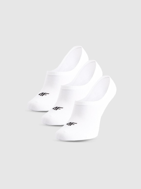 Damskie skarpetki stopki (3-pak) 4F 4FWMM00USOCF473 - białe