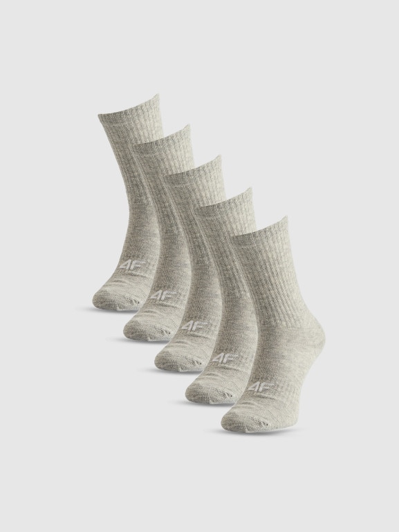 Damskie skarpetki stopki (5-pack) 4FRSS26USOCF0832 - szare