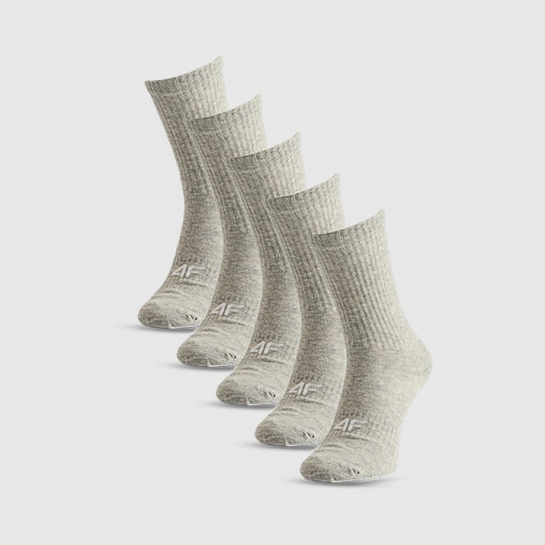 Damskie skarpetki stopki (5-pack) 4FRSS26USOCF0832 - szare