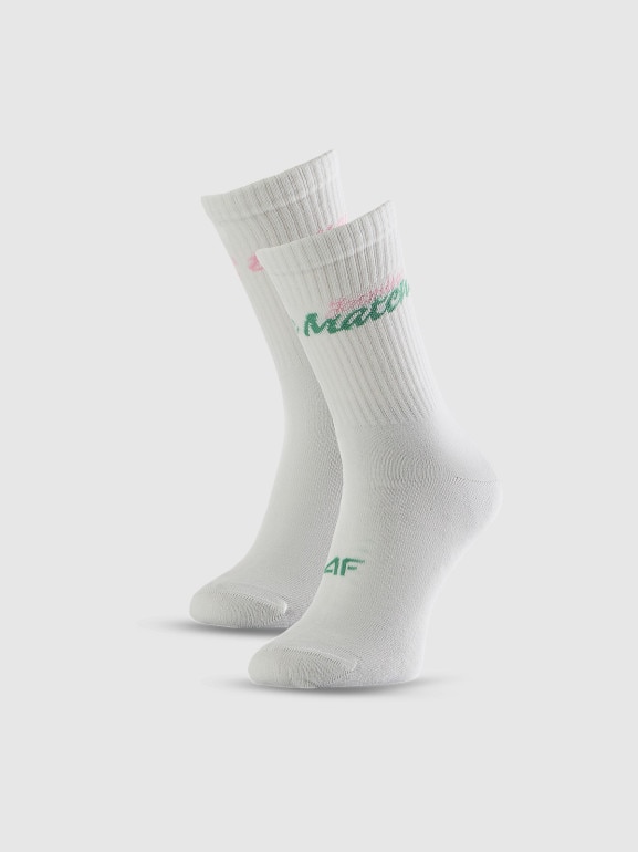 Damskie skarpetki wysokie (2-pack) 4F 4FRSS26USOCF657 - białe