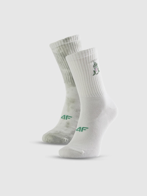Damskie skarpetki wysokie (2-pack) 4F 4FRSS26USOCF657 - zielone