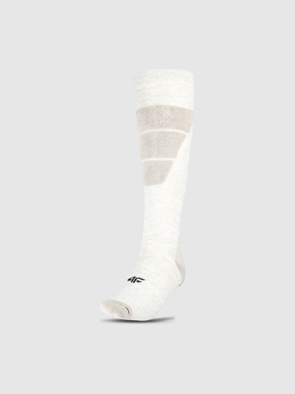 Damskie skarpety narciarskie 4F 4FWAW24UFSOF258 - beżowe