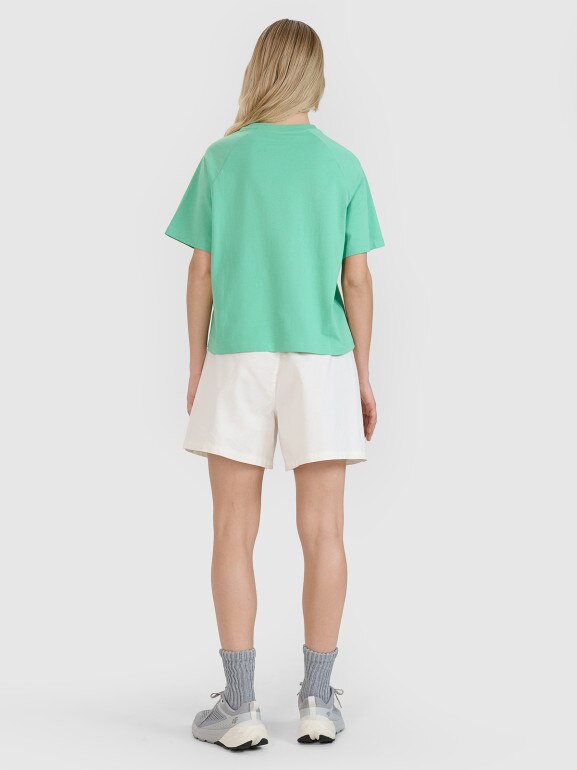 Damskie spodenki casual 4F 4FRSS25TSHOF750 - białe