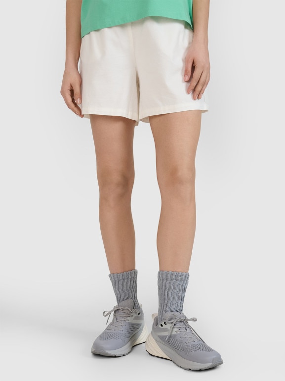 Damskie spodenki casual 4F 4FRSS25TSHOF750 - białe