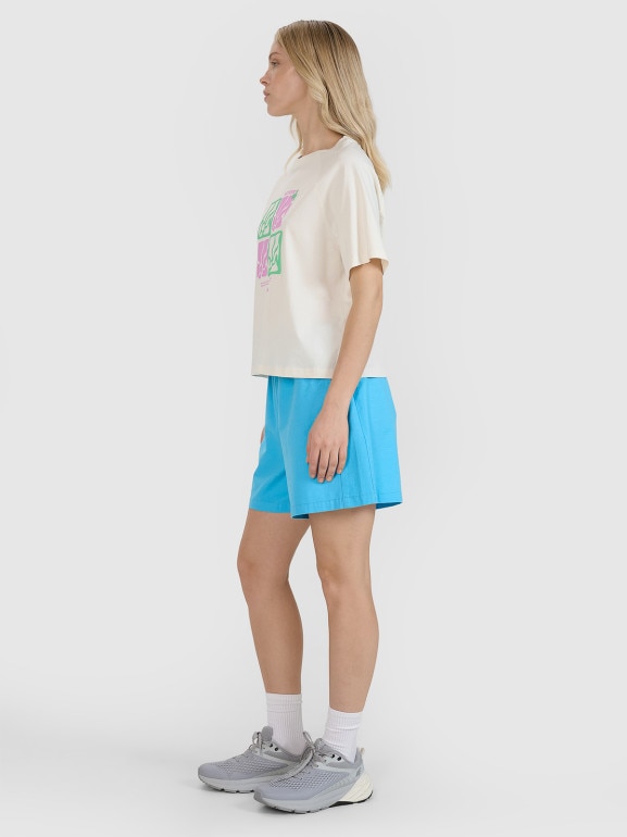 Damskie spodenki casual 4F 4FRSS25TSHOF750 - niebieskie