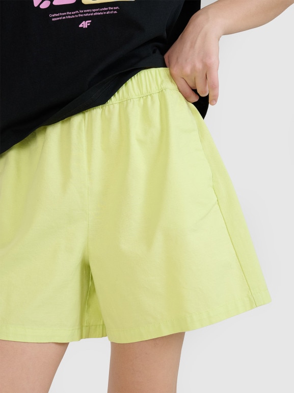 Damskie spodenki casual 4F 4FRSS25TSHOF750 - żółte