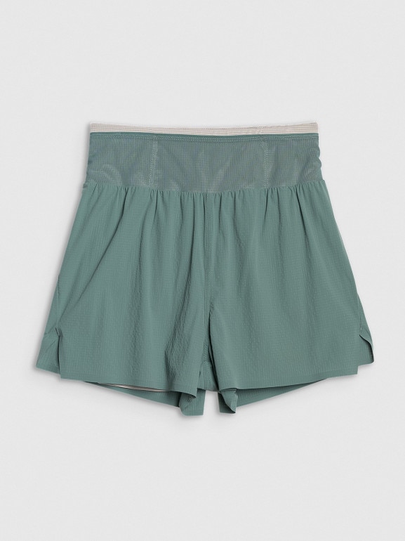 Damskie spodenki do biegania 4F 4FWAW25TFSHF1031 - zielone