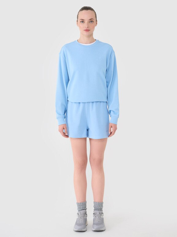 Damskie spodenki dresowe 4F 4FWMM00TSHOF542 - niebieskie