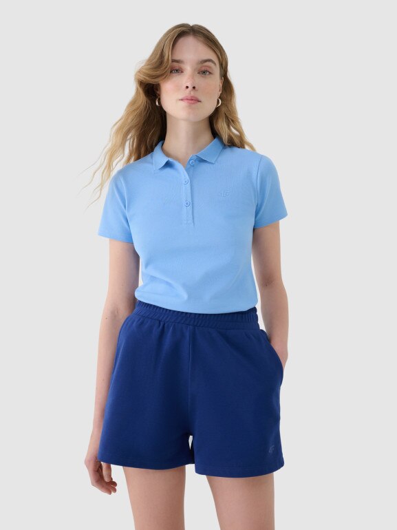 Damskie spodenki dresowe 4F 4FWMM00TSHOF542 - niebieskie