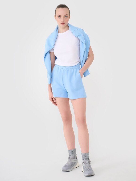 Damskie spodenki dresowe 4F 4FWMM00TSHOF542 - niebieskie