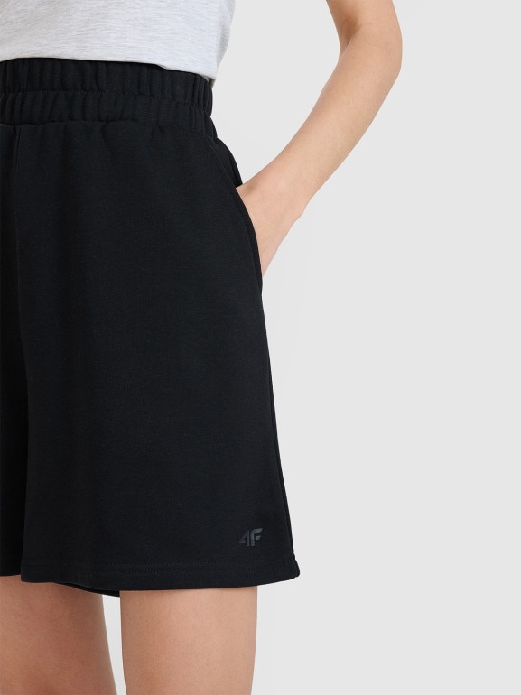 Damskie spodenki dresowe 4F 4FWMM00TSHOF771 - czarne