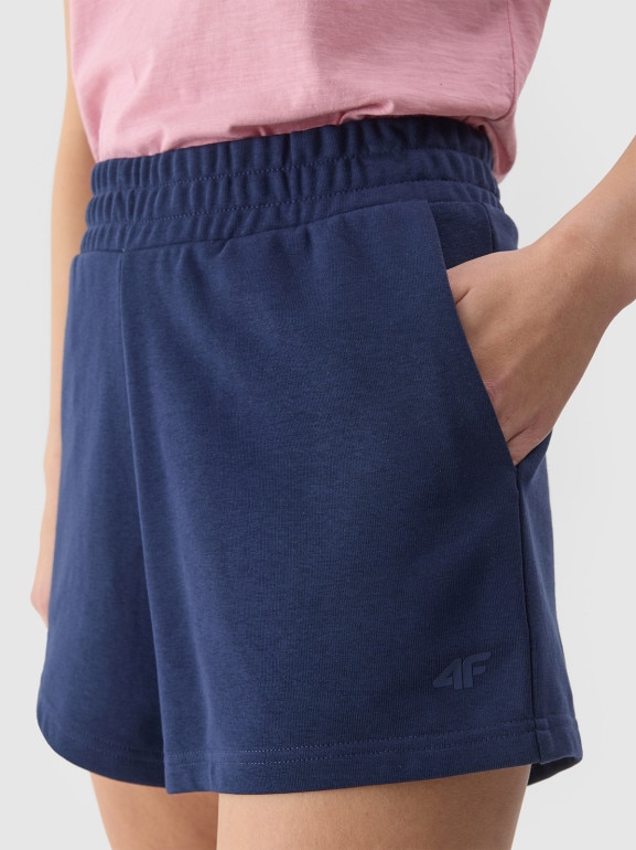 Damskie spodenki dresowe 4F 4FWSS24TSHOF286 - granatowe
