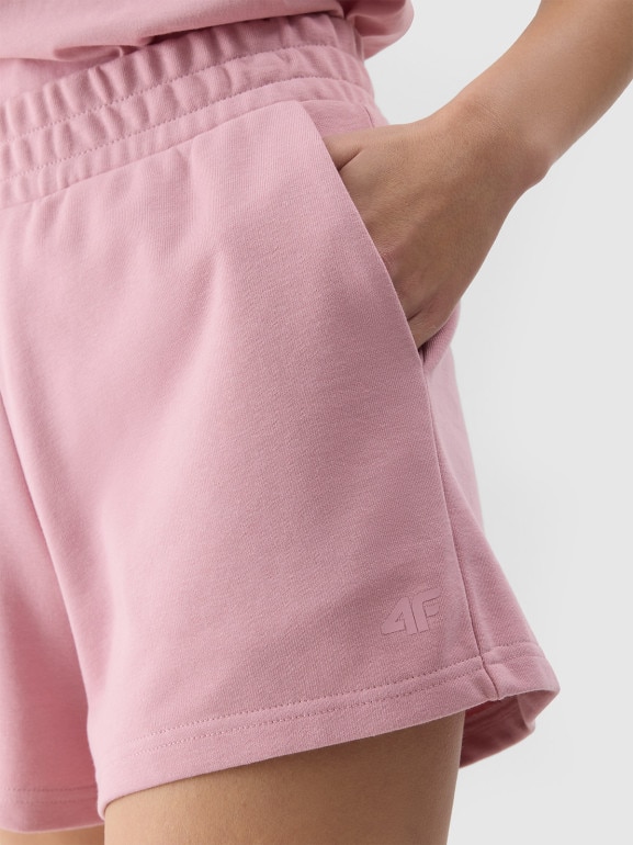 Damskie spodenki dresowe 4F 4FWSS24TSHOF286 - różowe
