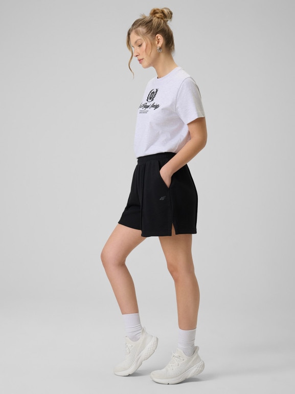 Damskie spodenki dresowe 4F 4FWSS26TSHOF707 - czarne