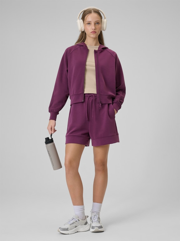 Damskie spodenki dresowe 4F 4FWSS26TSHOF717 - fioletowe